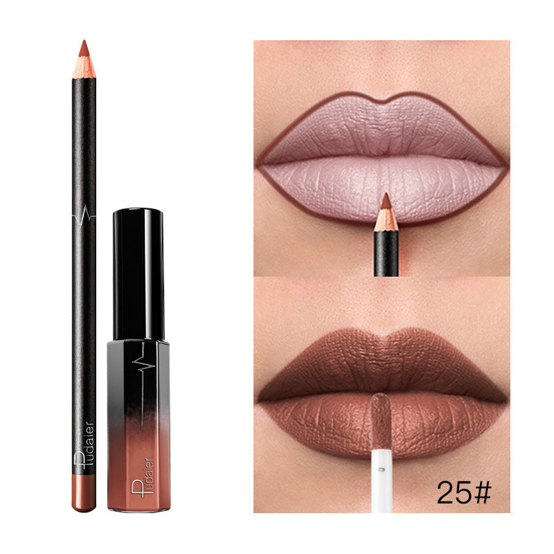 36-Color Matte Lip Gloss Set With Matching Lip Liner
