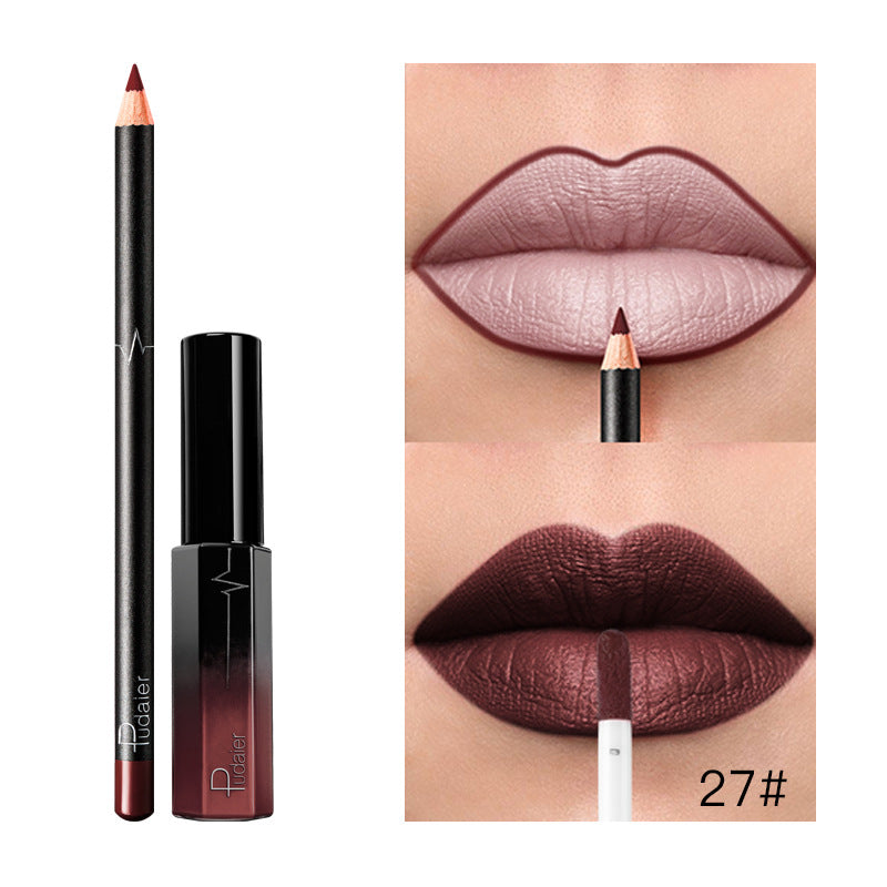 36-Color Matte Lip Gloss Set With Matching Lip Liner