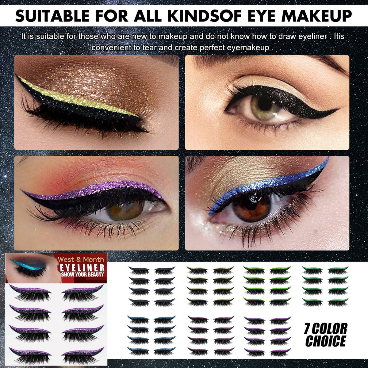 Self-Adhesive Eyeliner Stickers for Colorful Lash Looks