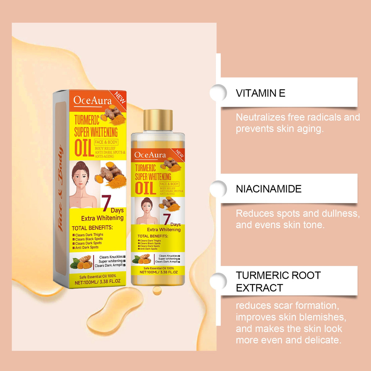 Turmeric Body Oil for Dark Spots & Uneven Skin Tone