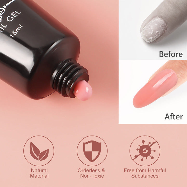 6-Color Nail Extension Gel — Temperature-Change, Painless