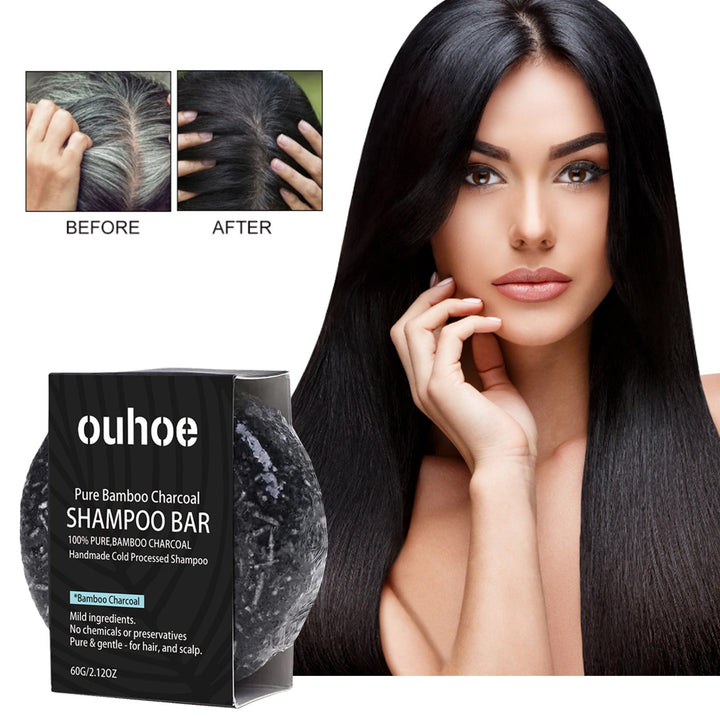 Bamboo Charcoal Shampoo Bar for Deep Scalp Cleansing