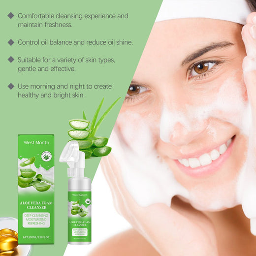 Aloe Vera Foam Cleanser for Oily, Combination Skin