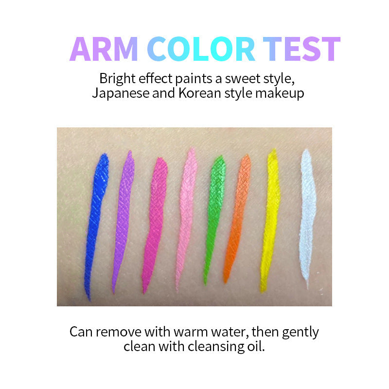 Fluorescent Liquid Eyeliner Set, 8 Vivid Colors Waterproof