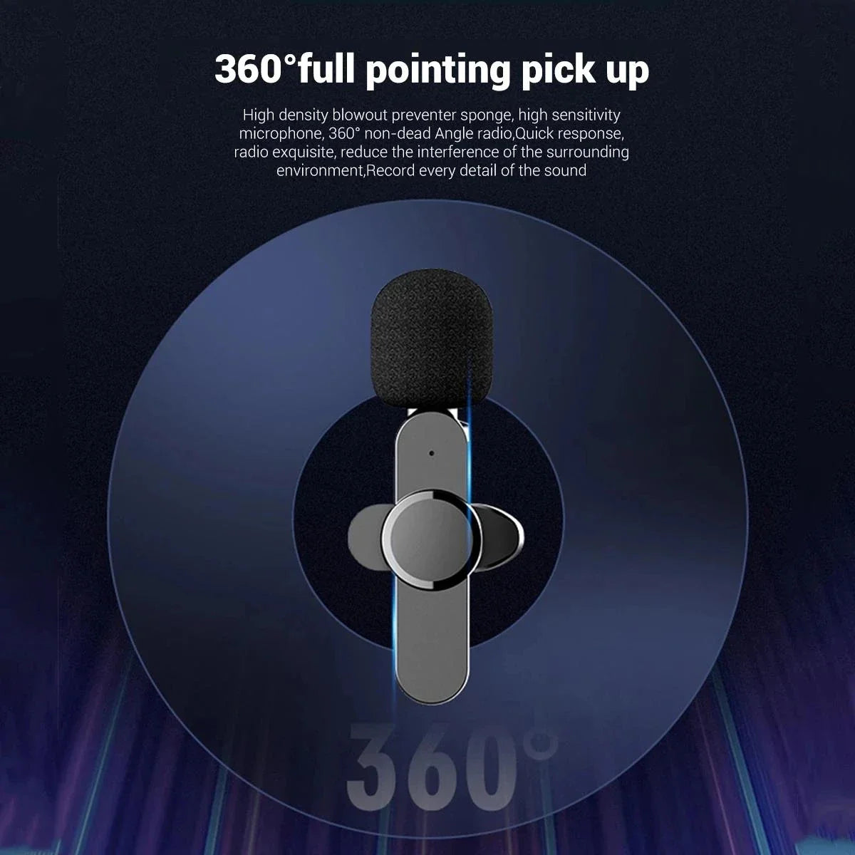 Wireless Lavalier Mic for Phone — 120m Range, Dual