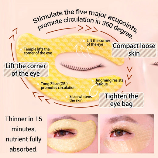 Gold Hydrogel Eye Patches for 15-Minute Eye Refresh