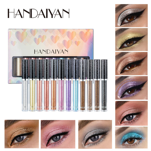 12-Piece Liquid Eyeshadow Set for Shimmering Looks