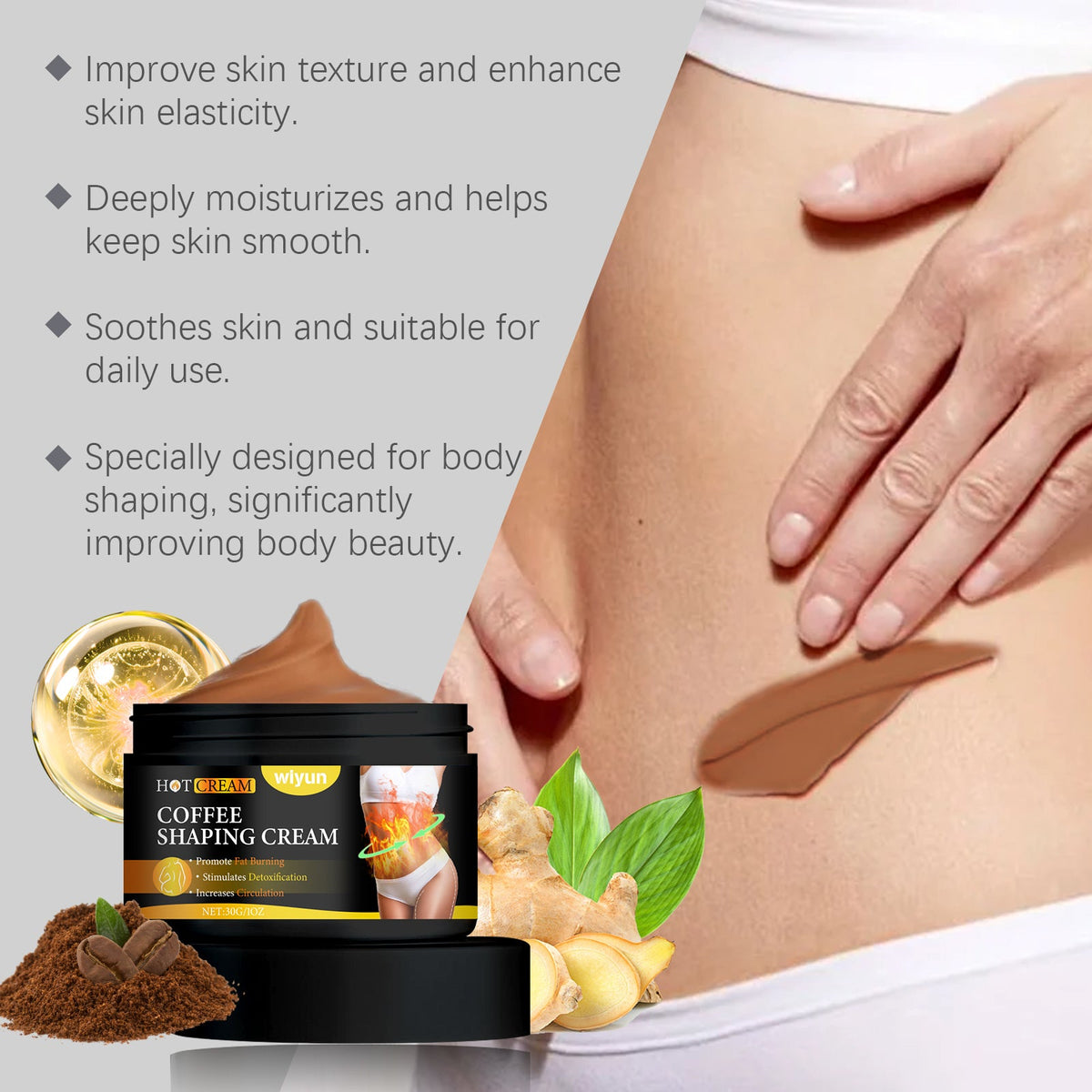 Wiyun Coffee Body Cream for Firming & Cellulite
