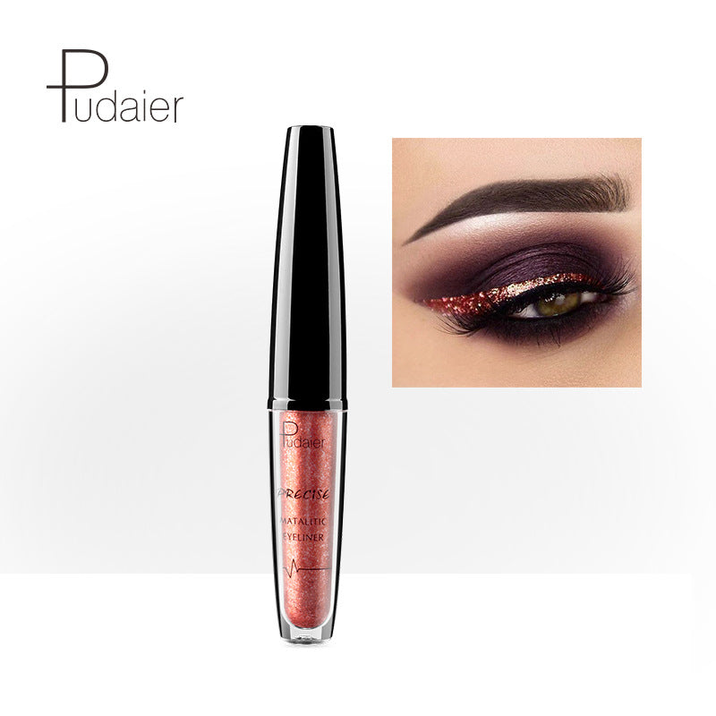 Metallic Liquid Eyeliner for Reflective Glitter Looks
