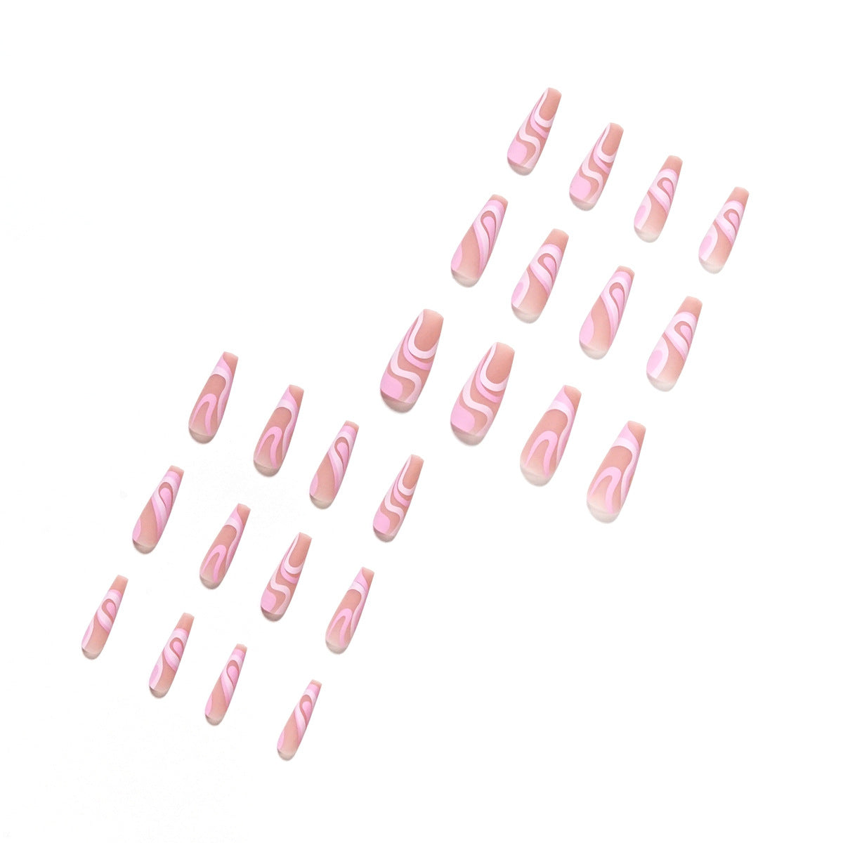 Rose Swirl Press-On Nails for Salon-Style Pink Glam