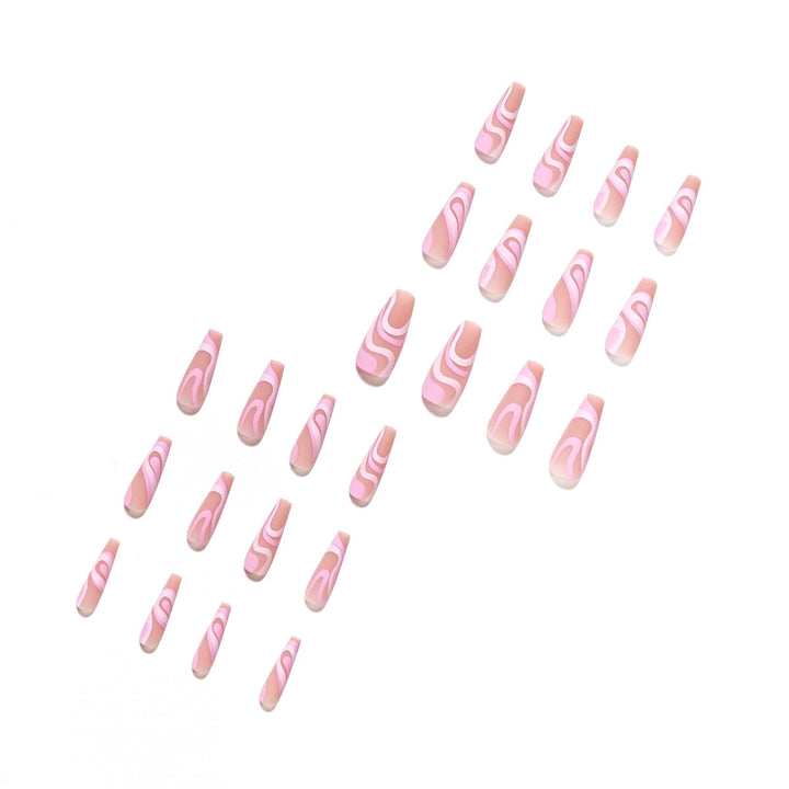 Rose Swirl Press-On Nails for Salon-Style Pink Glam
