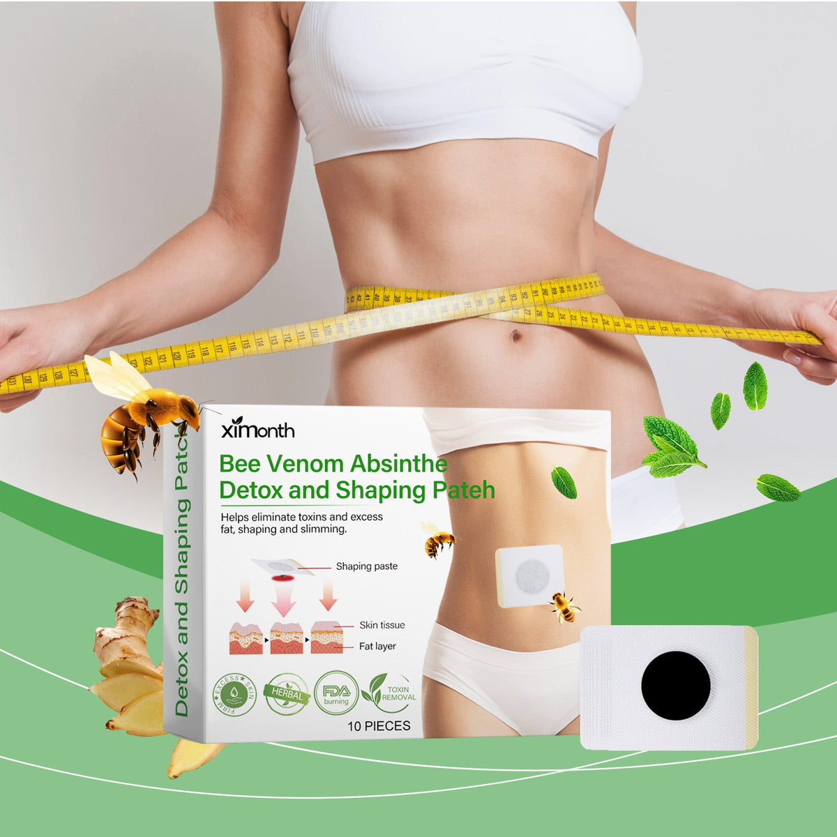 Bee Venom Shaper Patch for Tummy, Arms and Curves