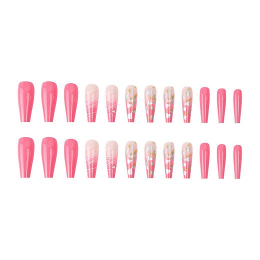 Pink Glitter Ballet Press-On Nails | Long Glamorous