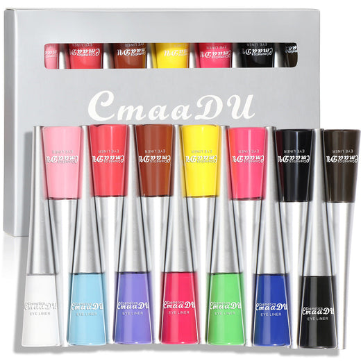 14-Color Liquid Eyeliner Set for Graphic Eye Looks