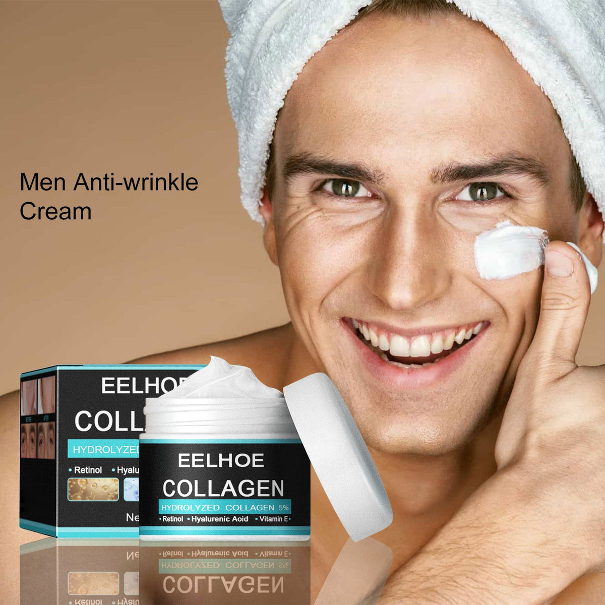 Men's Face Cream with Collagen & Retinol for Wrinkles