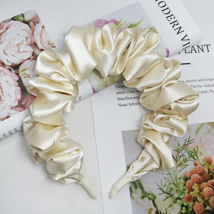 Silk Turban Headband — Voluminous Knot Wrap in Pastel Satin