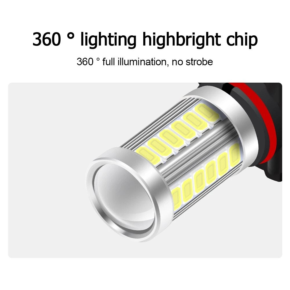 LED Fog Light Bulbs — 6000K Cool White, 360° Illumination