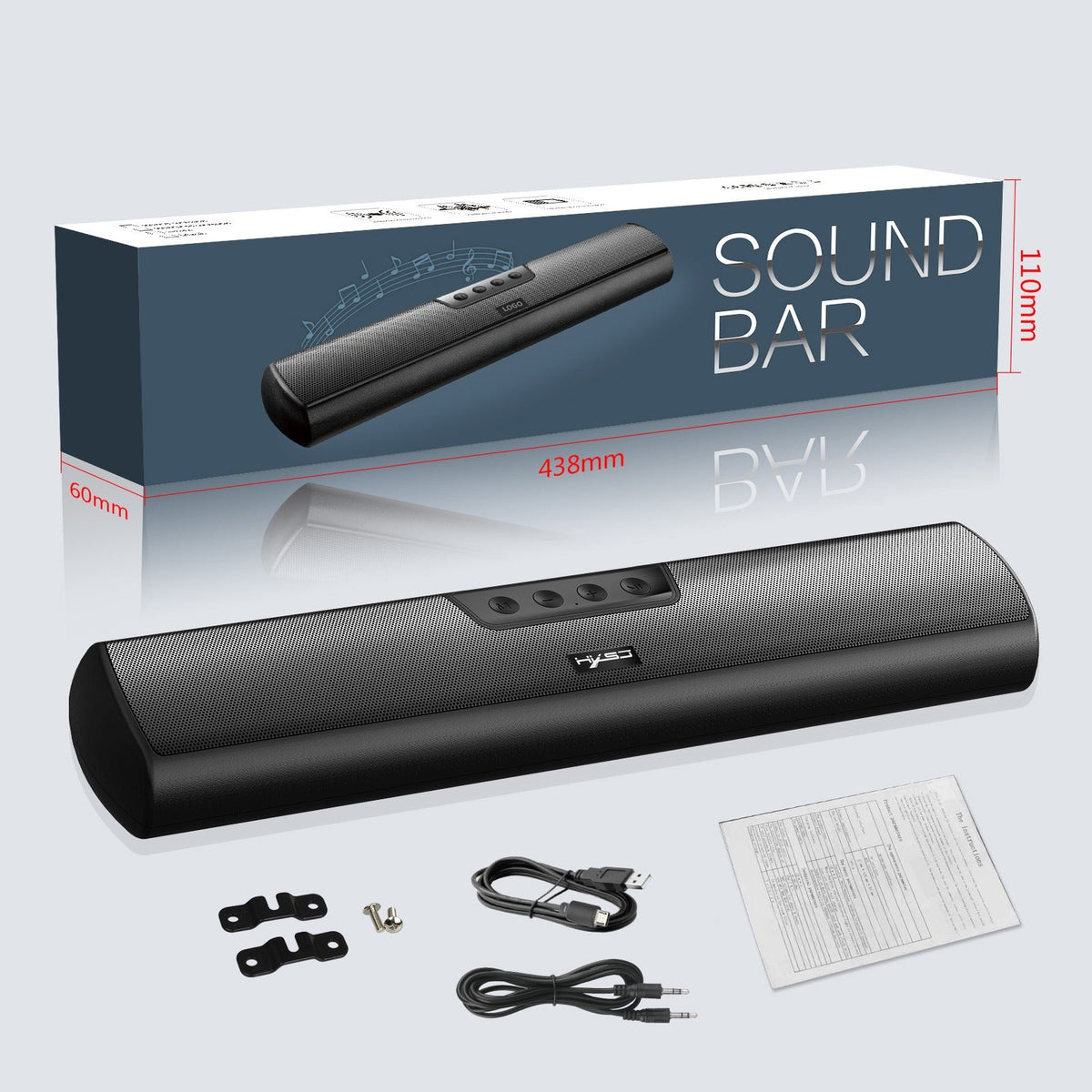 Bluetooth 5.0 Soundbar Speaker — Wall‑Mounted Bass Cannon