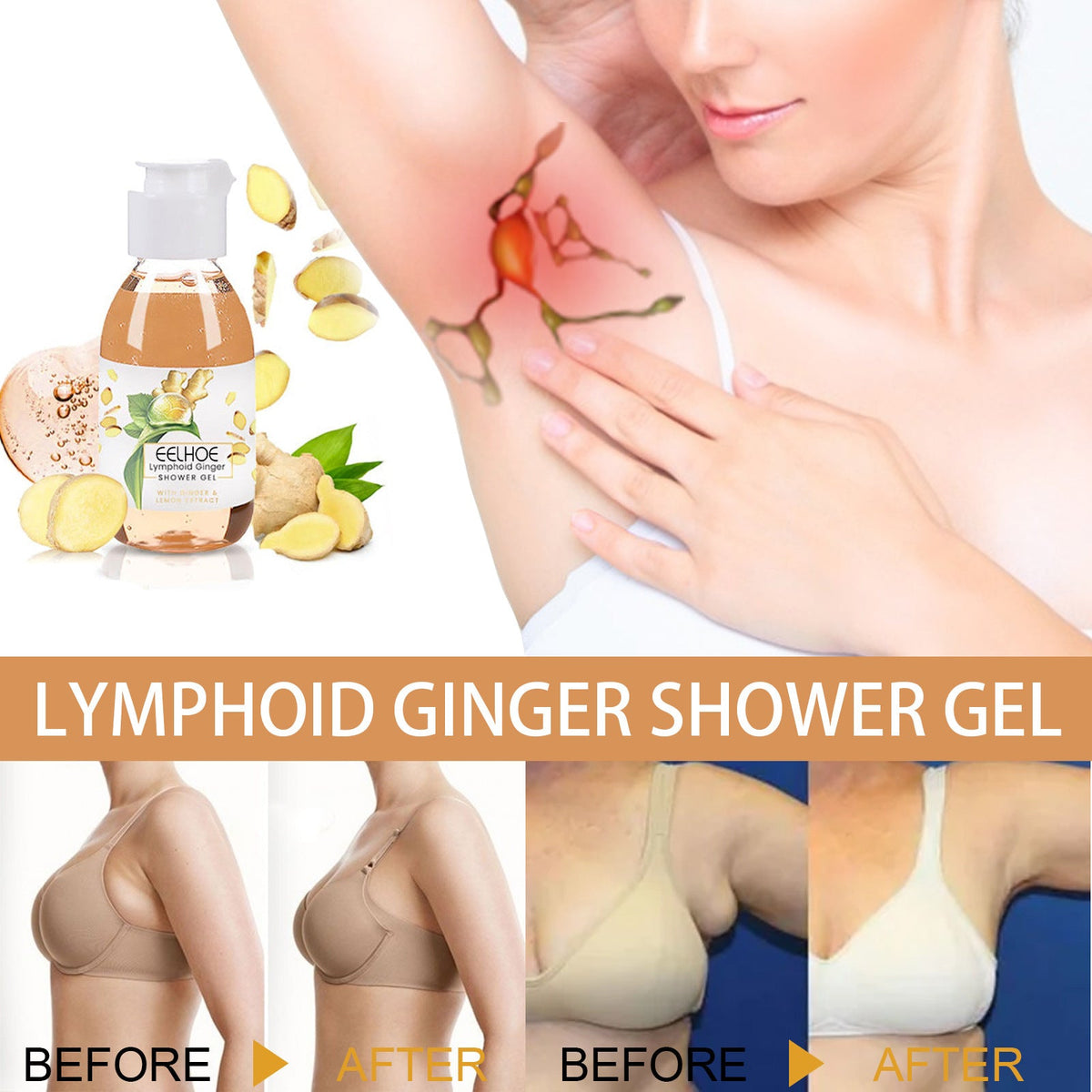 Ginger Lymphatic Body Shaping Body Wash, Cleans And Relieves