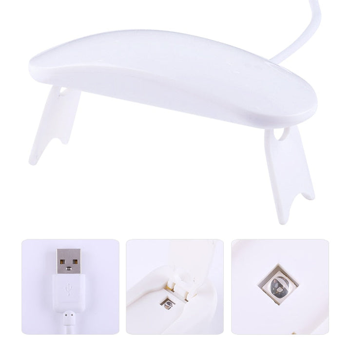 6W UV LED Nail Lamp – Fast Gel Curing, Portable USB Charging