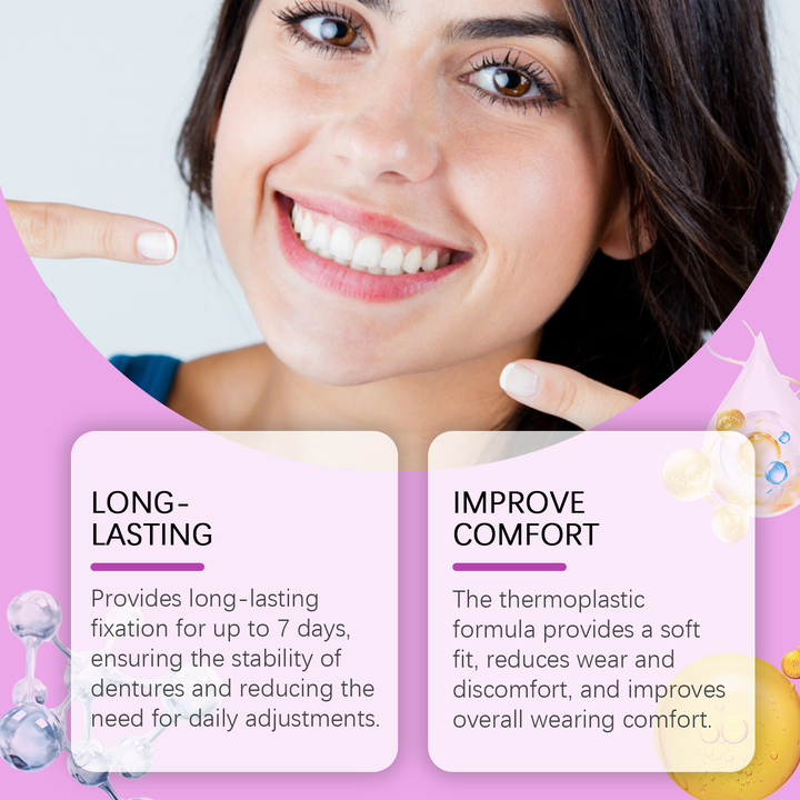 Thermoplastic Denture Adhesive Cushion — Secure 7-Day Hold