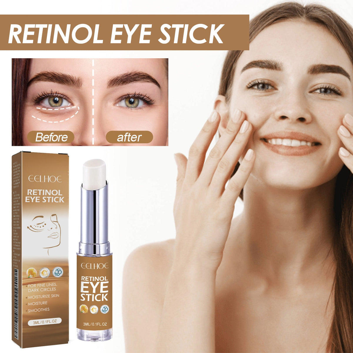 Retinol Eye Cream Stick for Dark Circles & Wrinkles