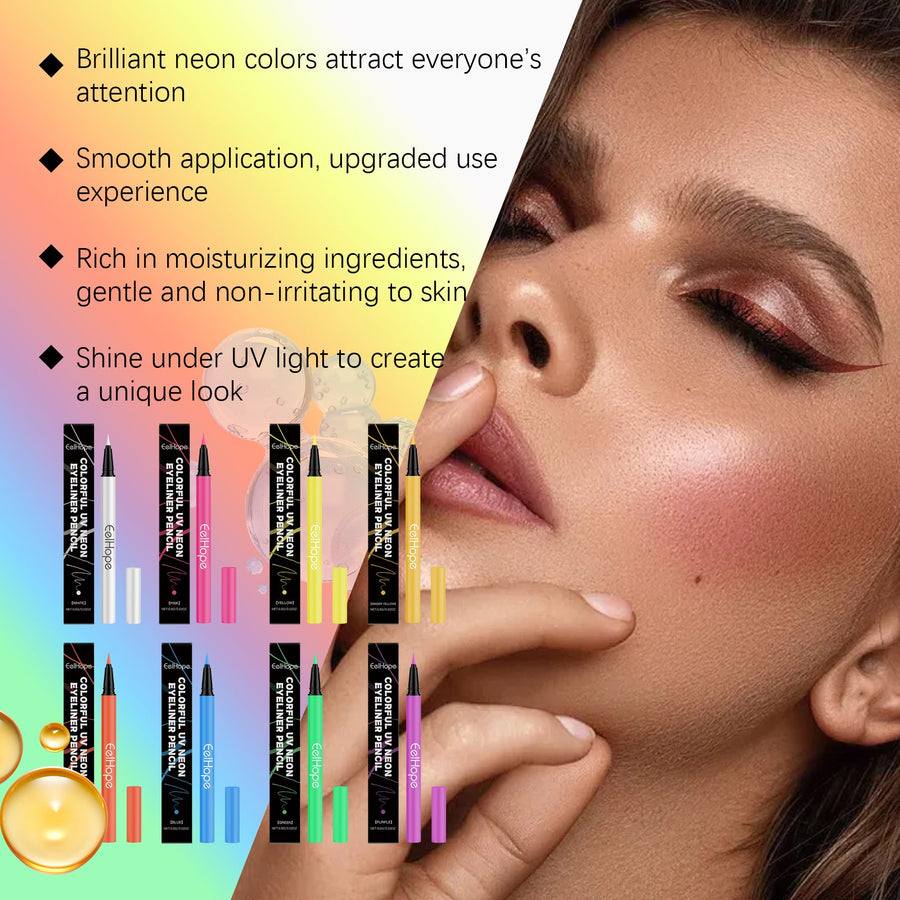 Neon Liquid Eyeliner Orange-Red For UV Party Makeup