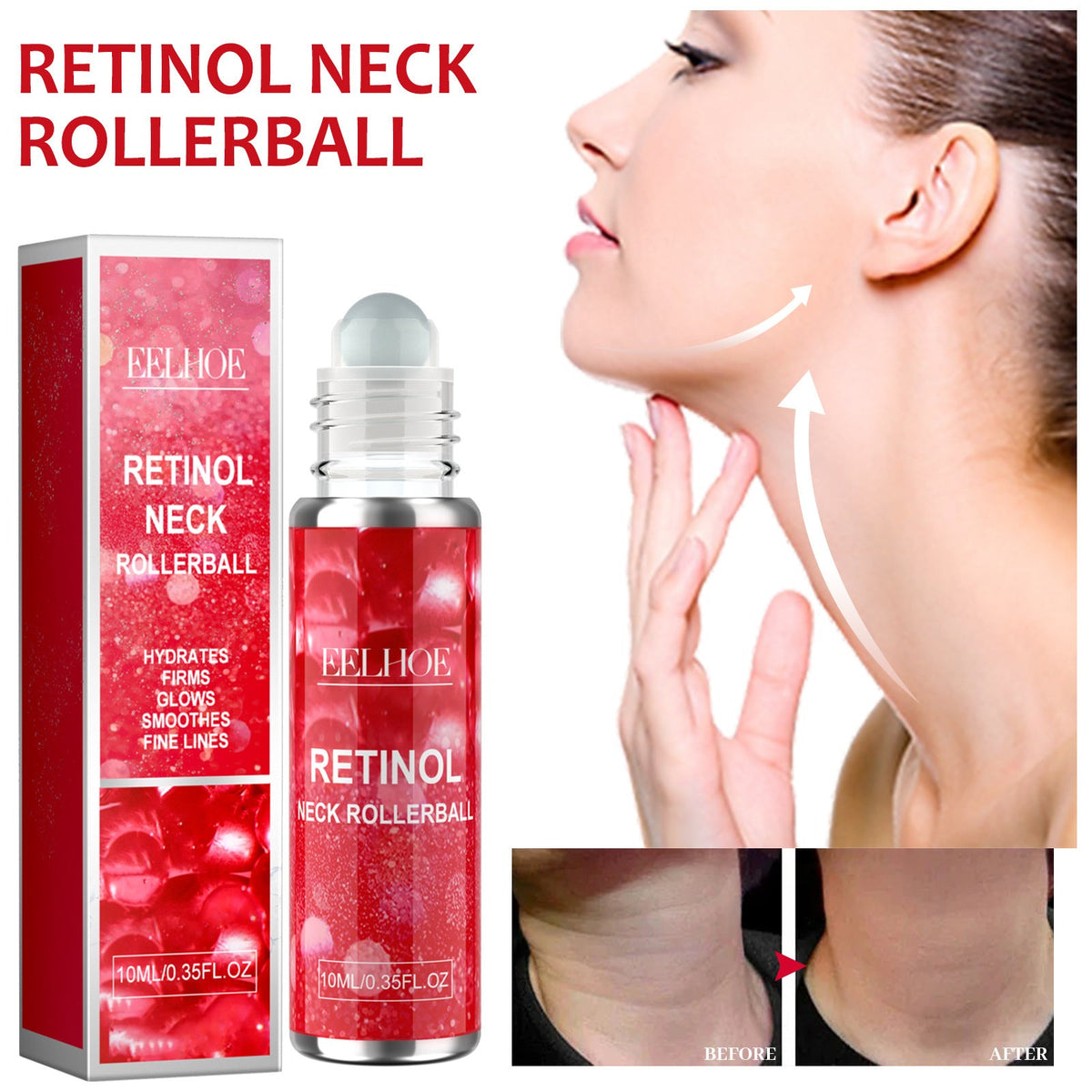Retinol Neck Rollerball for Firmer, Smoother Neck Skin