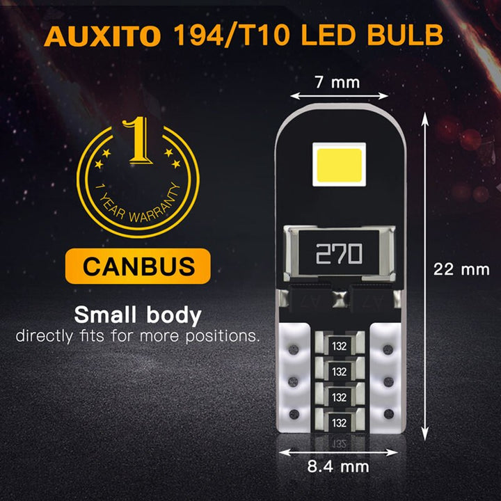 T10 W5W LED Bulbs — Error‑Free for Audi BMW VW Mercedes (10