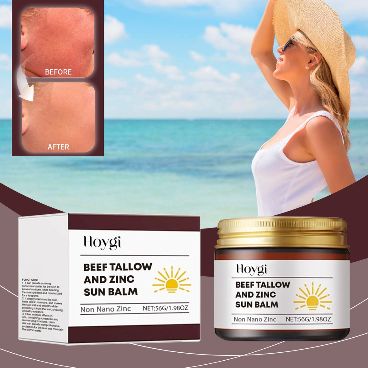 Tallow Zinc Sun Balm - Non-Nano UV & Moisture Cream