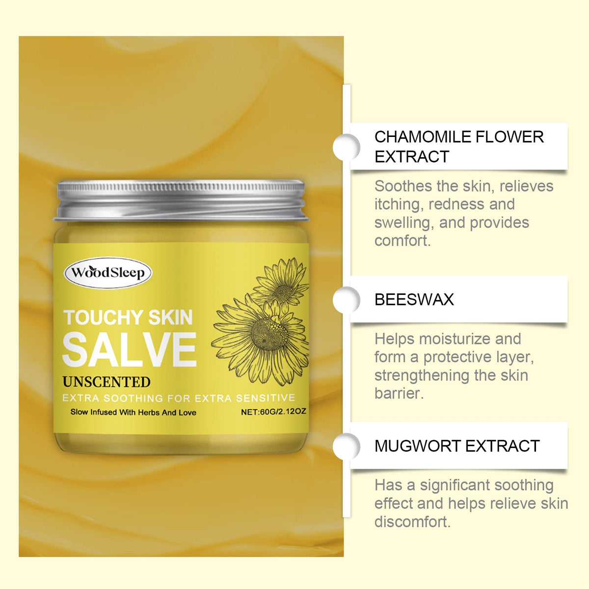 Herbal Balm for Dry Irritated Skin & Redness Relief