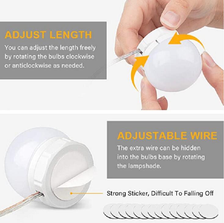 Makeup Mirror Light Bulbs — Salon-Quality Adjustable Lighting