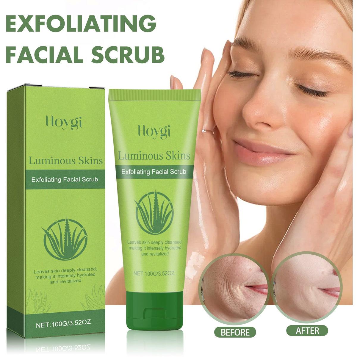 Aloe Vera Exfoliating Facial Scrub for Smoother, Brighter Skin