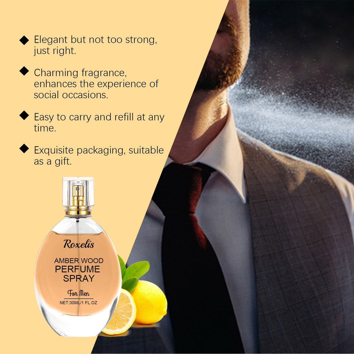 Amber Wood Perfume Spray for Fresh, Lasting Daily Charm