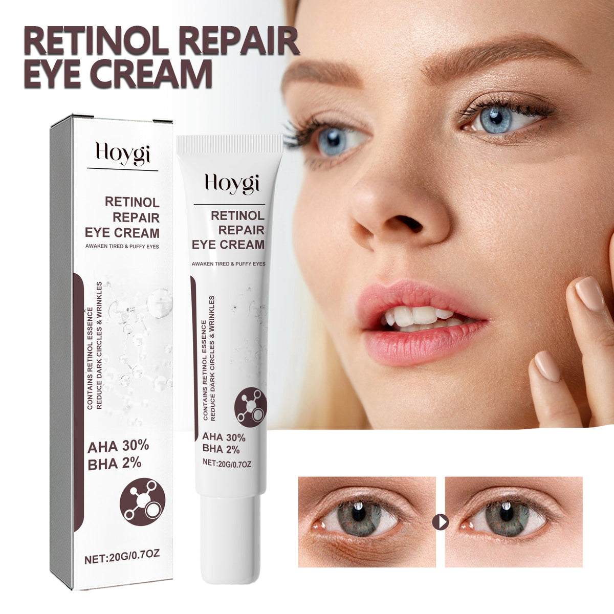 Retinol Repair Eye Cream for Wrinkles, Bags & Dark Circles