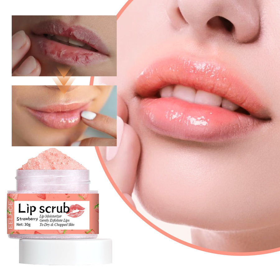Lip Scrub for Soft, Plump Lips — EELHOE Strawberry Exfoliator