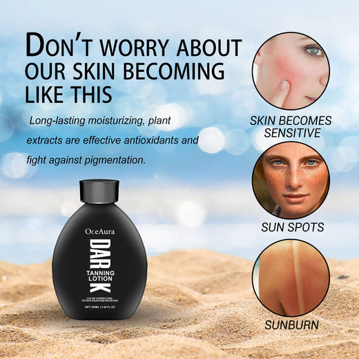 OceAura Dark Tanning Lotion With Color-Correcting Formula