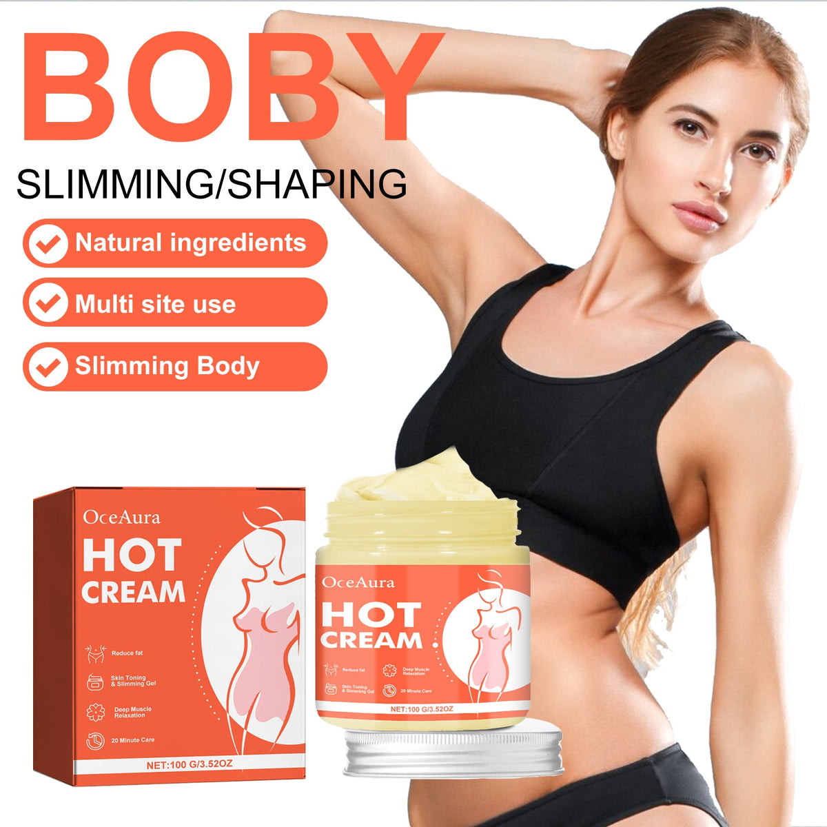 OceAura Body Cream: 20-Min Skin Toning & Sculpt Ritual