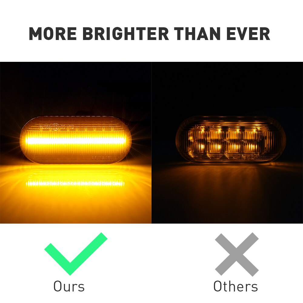 Amber Sequential LED Side Markers for VW Seat Skoda Ford