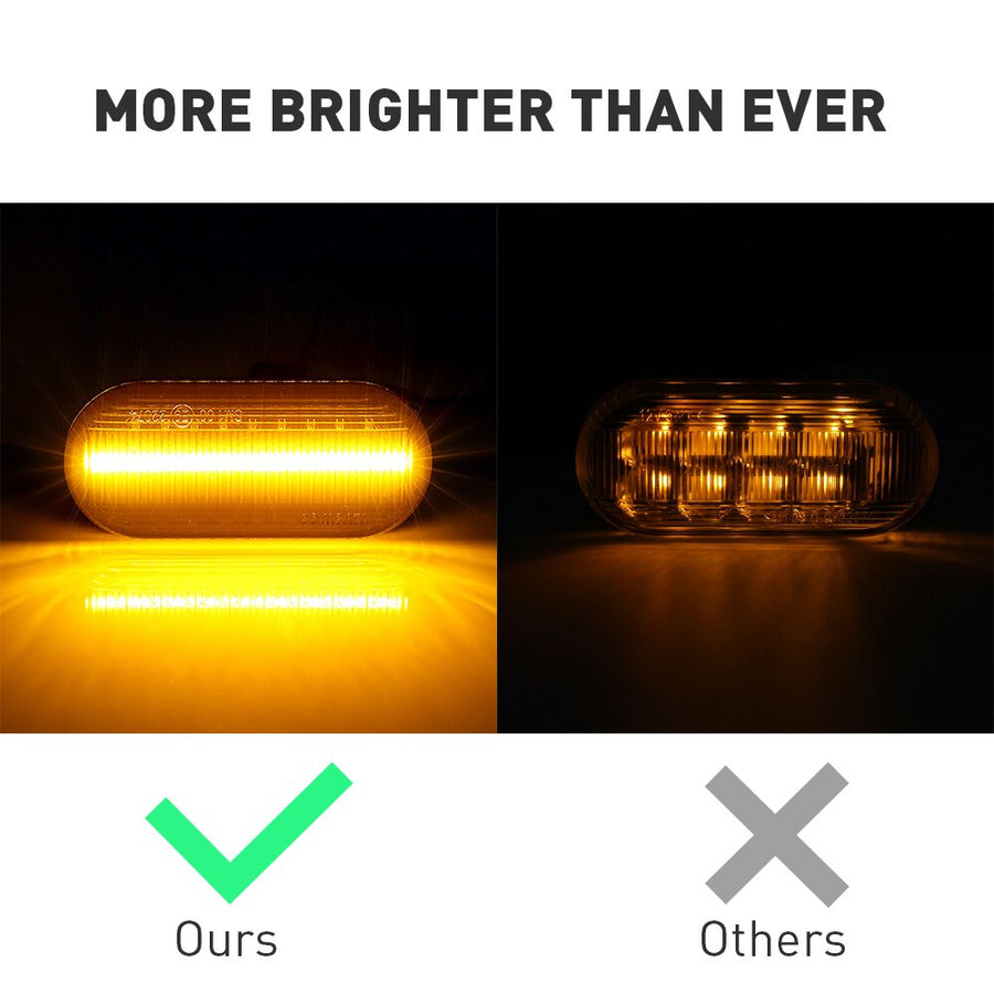 Amber Sequential LED Side Markers for VW Seat Skoda Ford —