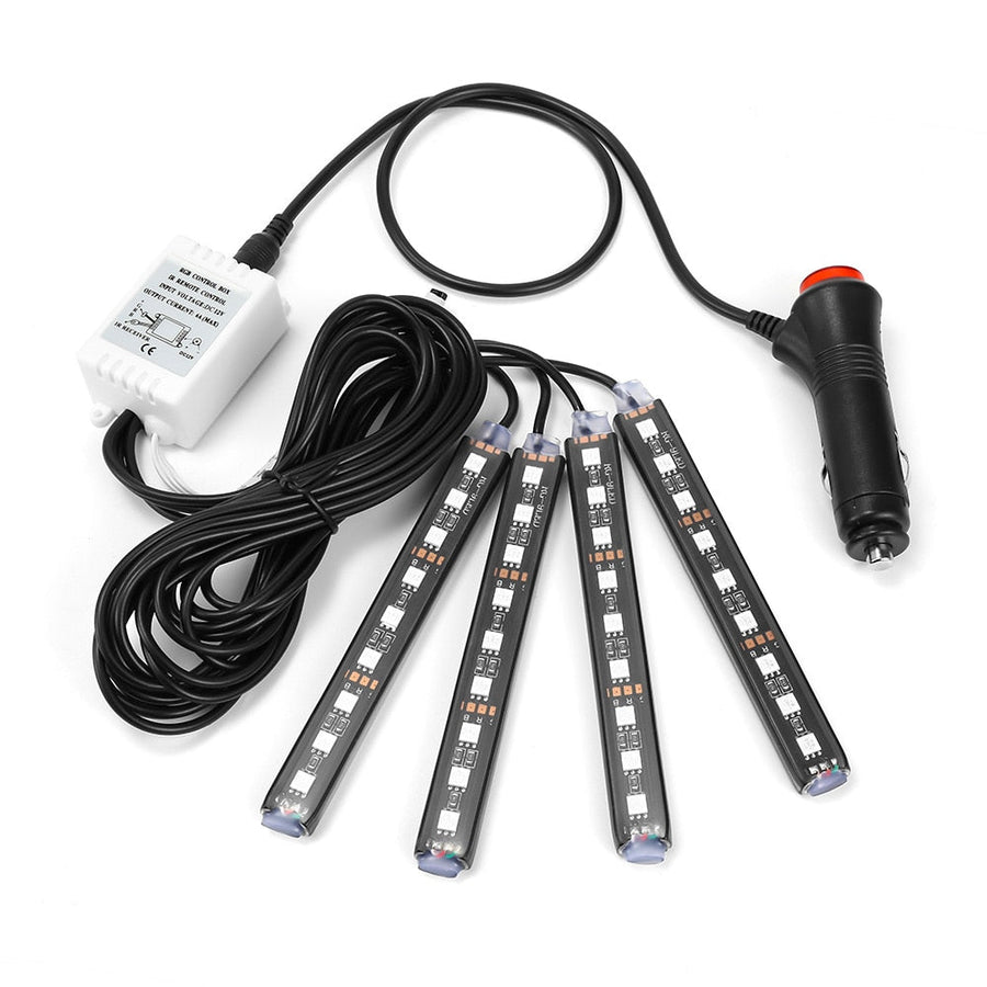 4pcs Car RGB LED Strip Light LED Strip Lights Colors Car Sty
