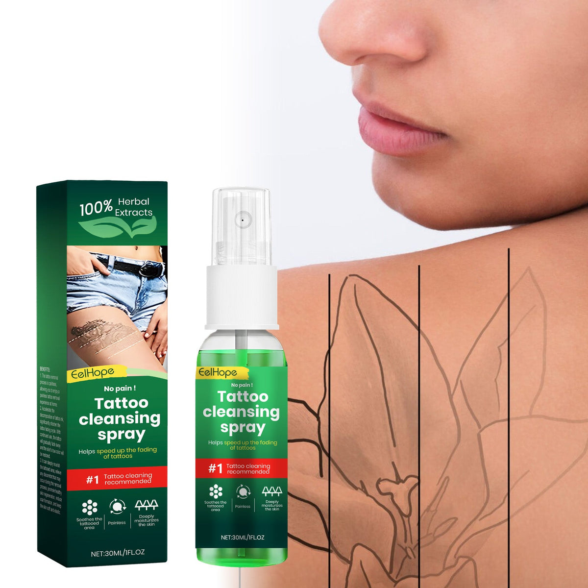 Tattoo Cleaning Spray for Gentle, Moisturized Skin