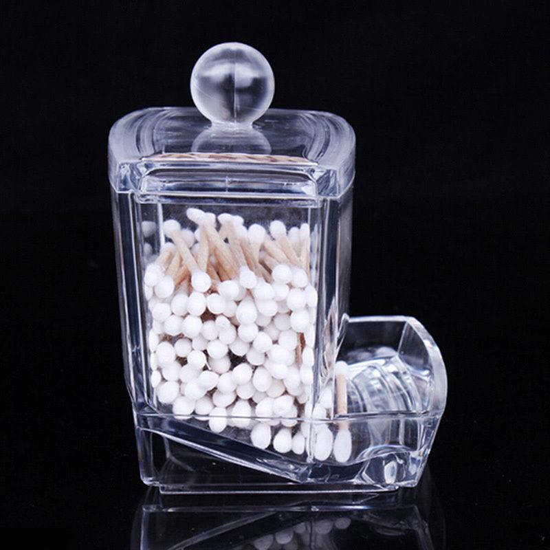 Cotton Swab Holder — Crystal Organizer with Side Slot