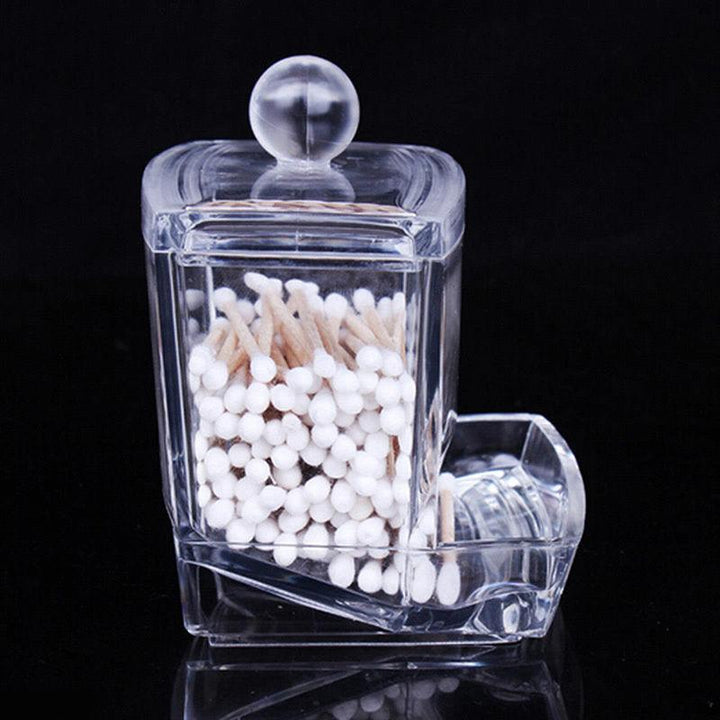 Cotton Swab Holder — Crystal Organizer with Side Slot