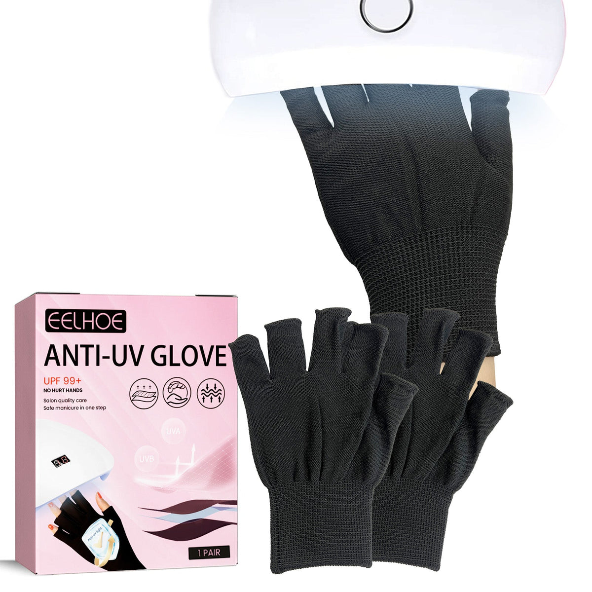 Fingerless UV Protection Gloves — UPF 99+ Anti-Aging