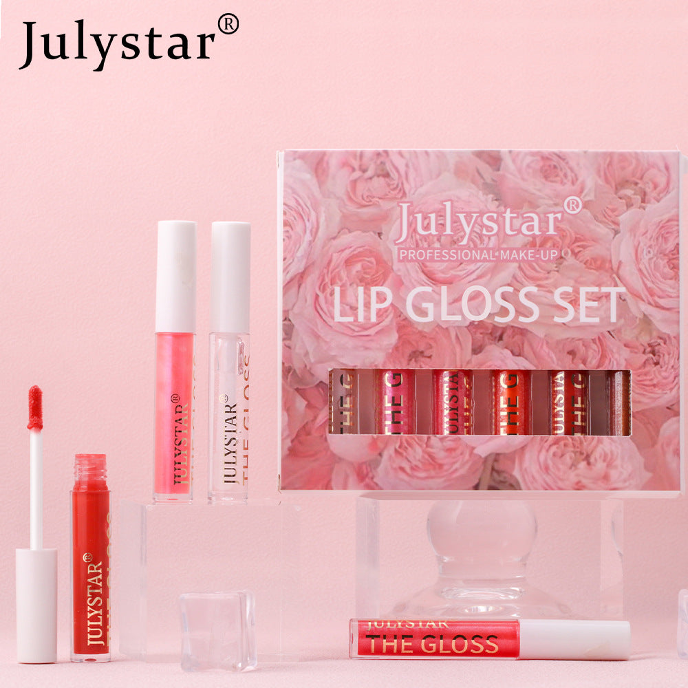 Lip Gloss Set for Mirror-Shine, Six Glossy Shades