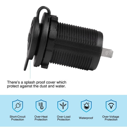 Cigarette Lighter Socket Adapter 12V-24V Waterproof —