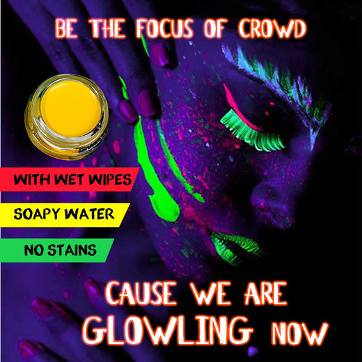 12-Color Fluorescent Face Paint Set for Blacklight Glow
