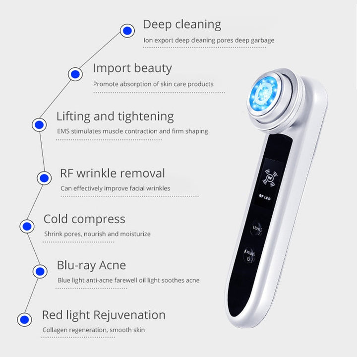 RF EMS LED Facial Device for At-Home Skin Lifting