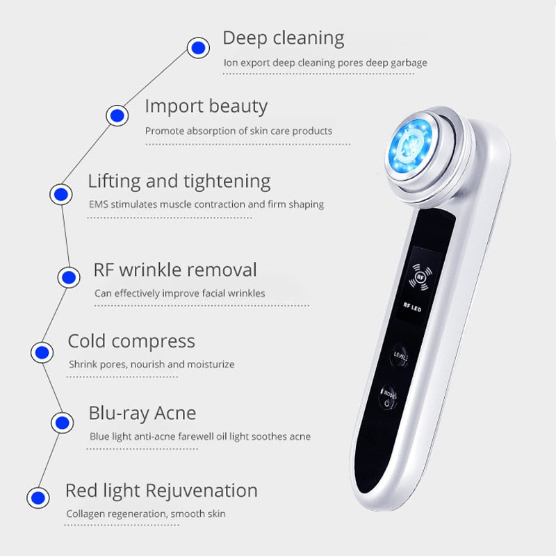 RF EMS LED Facial Device for At-Home Skin Lifting